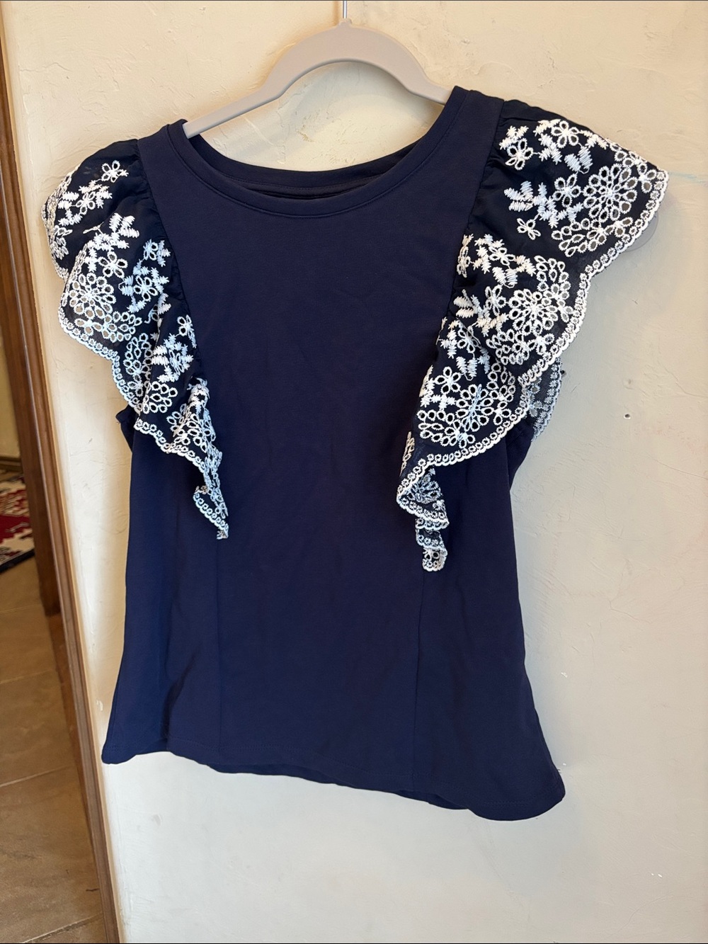 Maeve by Anthropologie eyelet ruffle top! Small